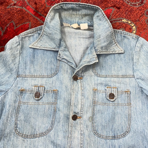 Vtg 70”s Sears Jeans Joint Denim Button Front Shirt Shacket Size Small - Picture 15 of 16